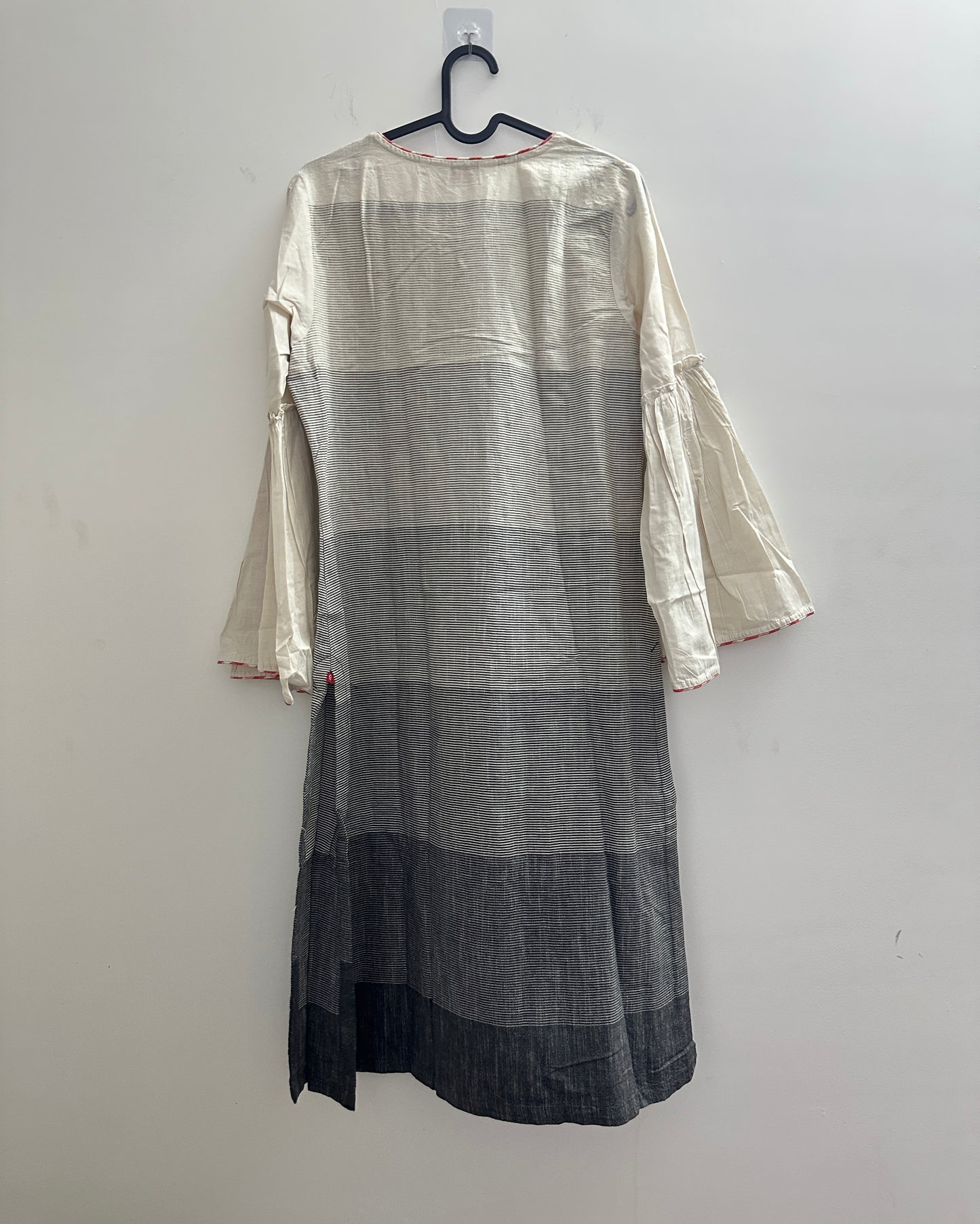 Black and beige kurta with bell sleeves