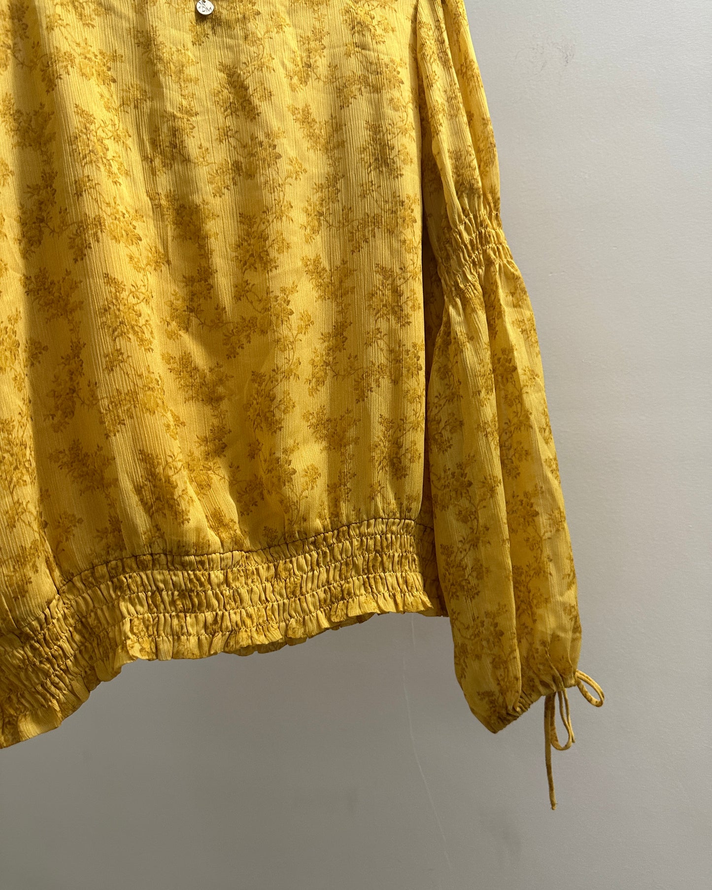 Yellow printed blouse top