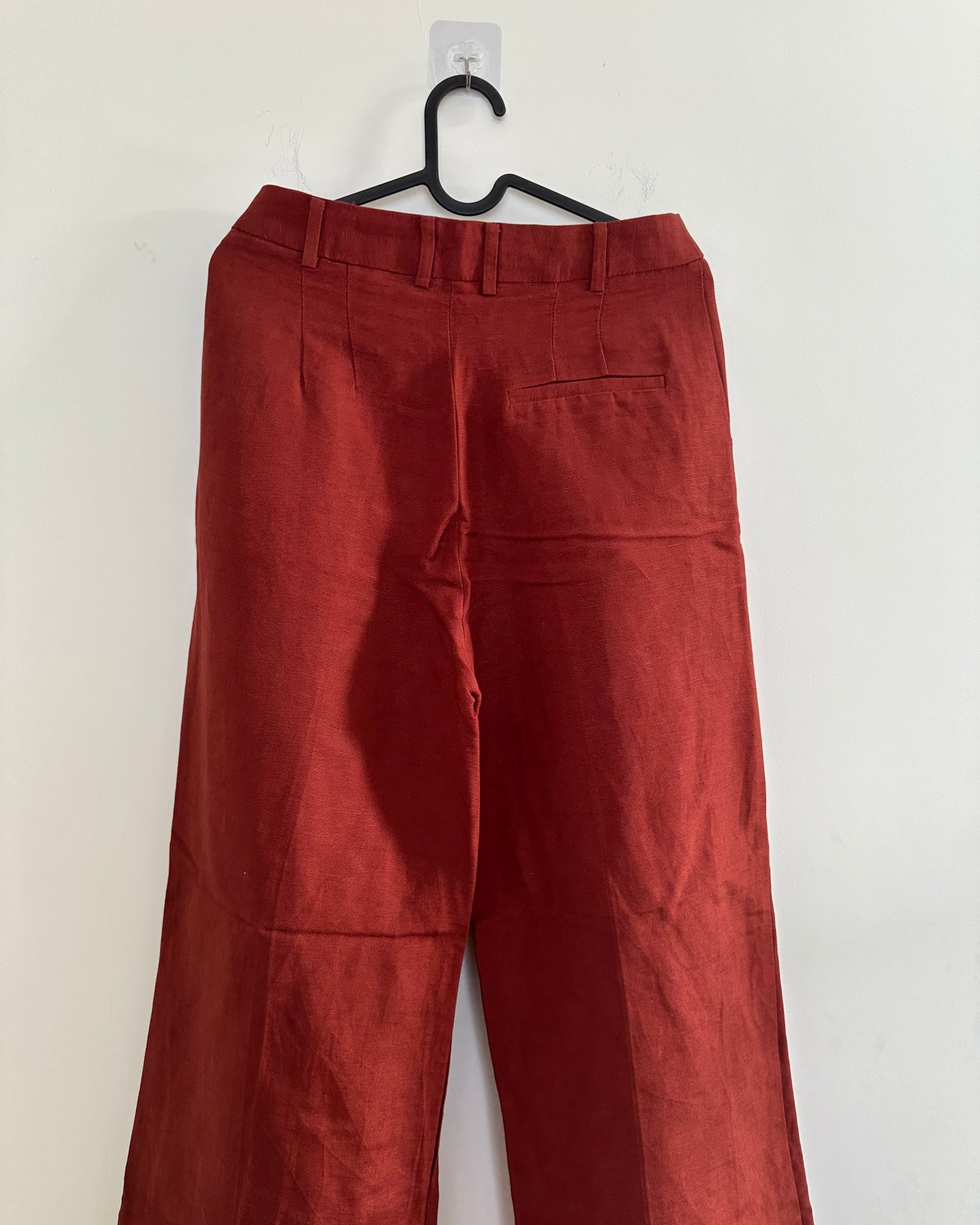 Brown wide leg linen trousers