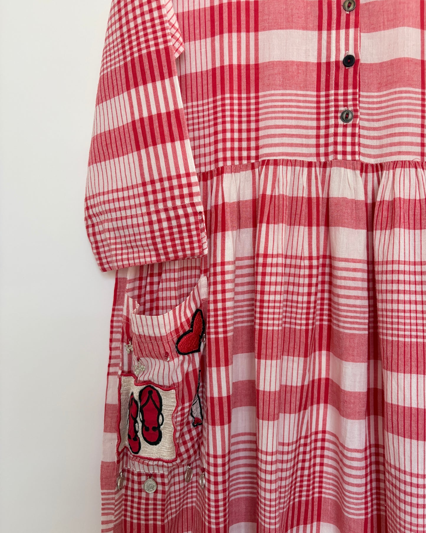 Red striped kurta