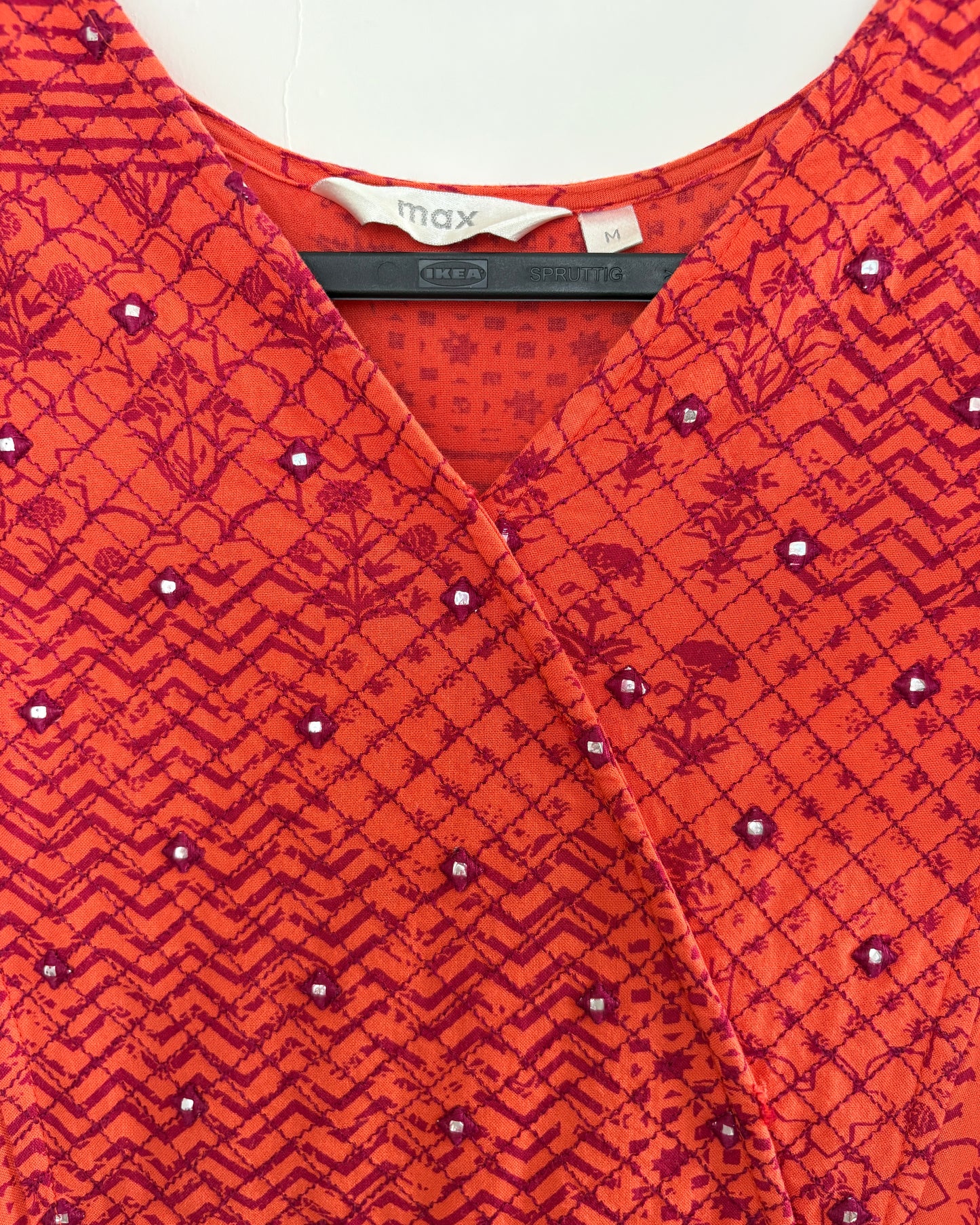 Orange kurta with embroidreed yoke