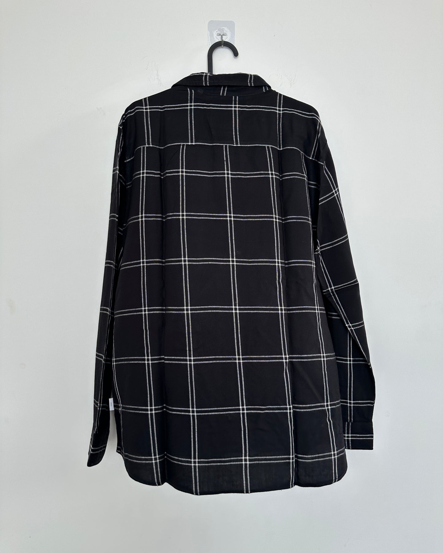 Black shirt with white checks