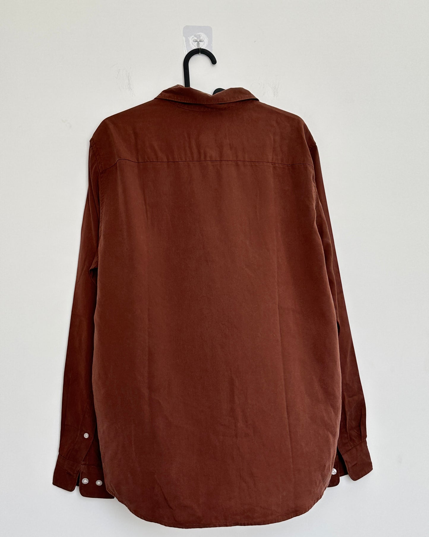 Oversized textured brown shirt