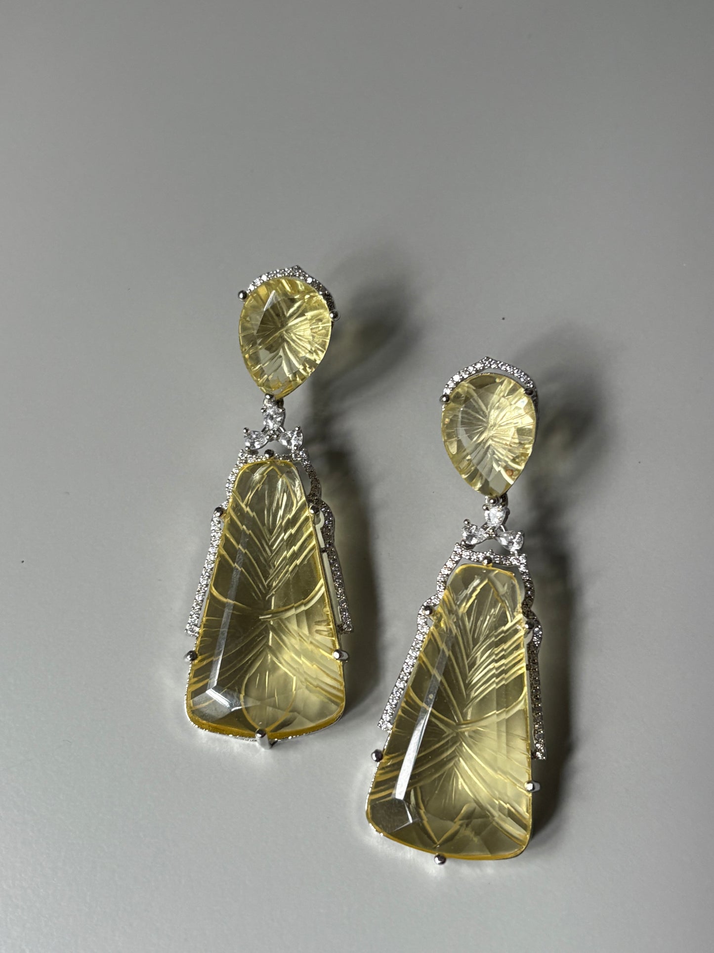 Yellow stone earrings