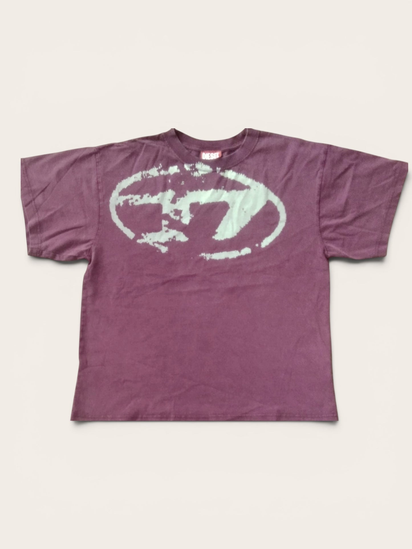 DIESEL T-shirt with distressed flocked logo