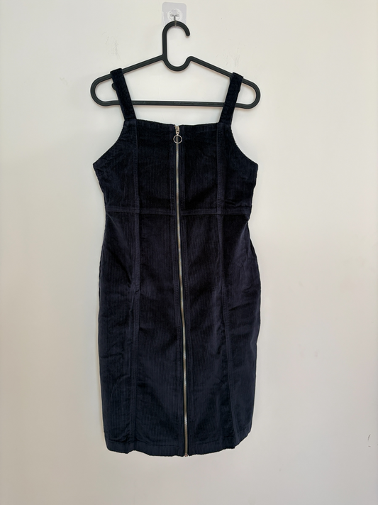 NUON Blue Sleeveless Corduroy Pinafore Dress
