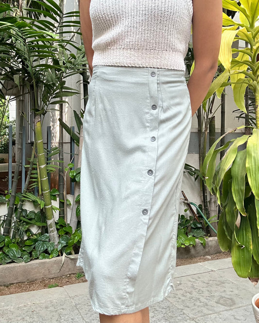 Olive green midi skirt