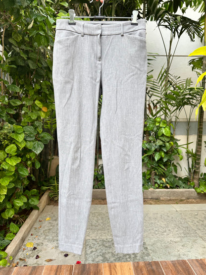 Grey skinny mid-rise formal pants