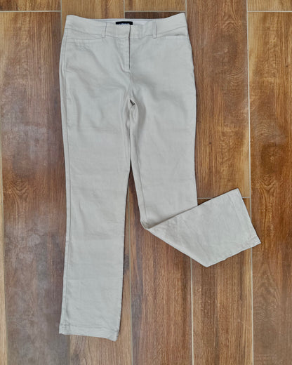 Beige mid-rise formal pants