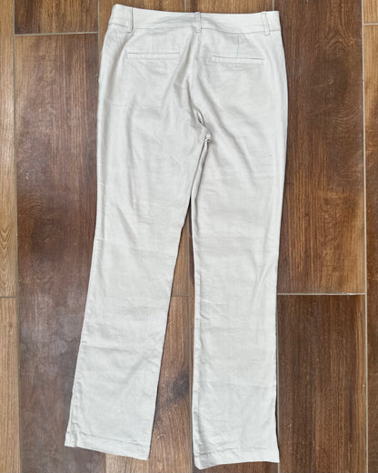 Beige mid-rise formal pants