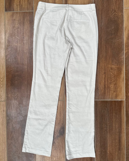 Beige mid-rise formal pants