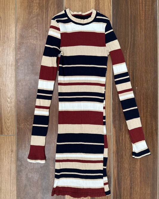 Multicolor striped bodycon dress