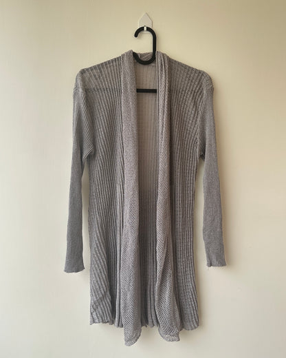 Grey sheer knit shrug