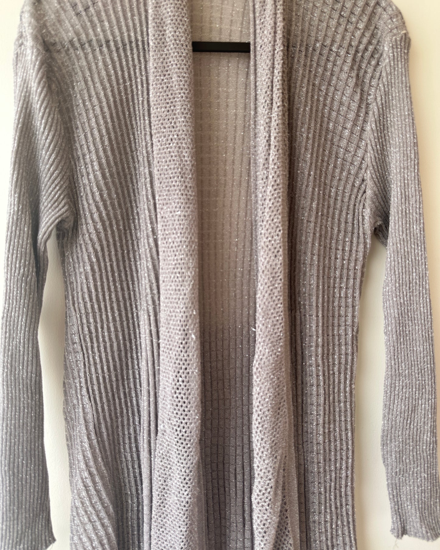 Grey sheer knit shrug
