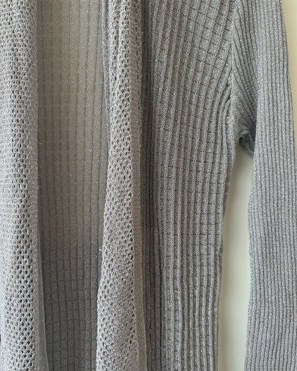 Grey sheer knit shrug