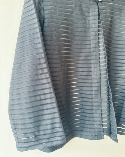 Black sheer stripes overcoat