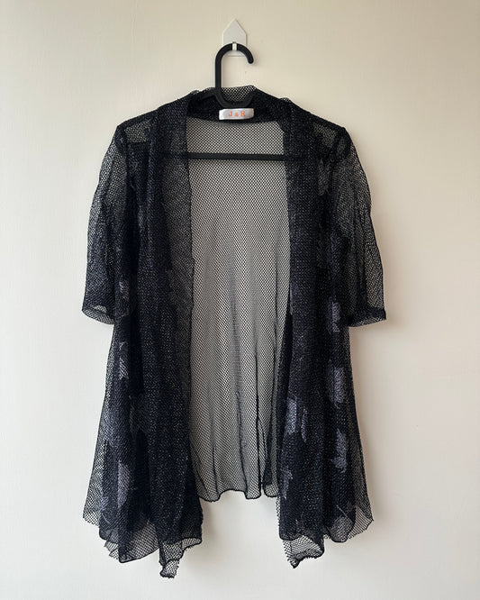 Black patterned sheer shrug