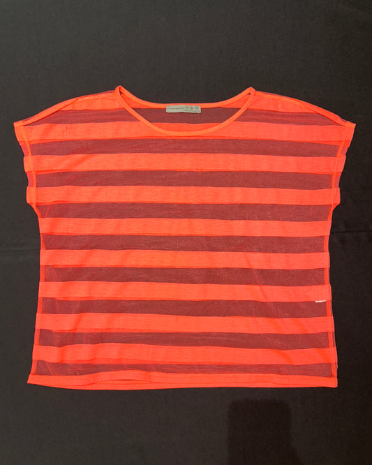 Pink sheer overlay top