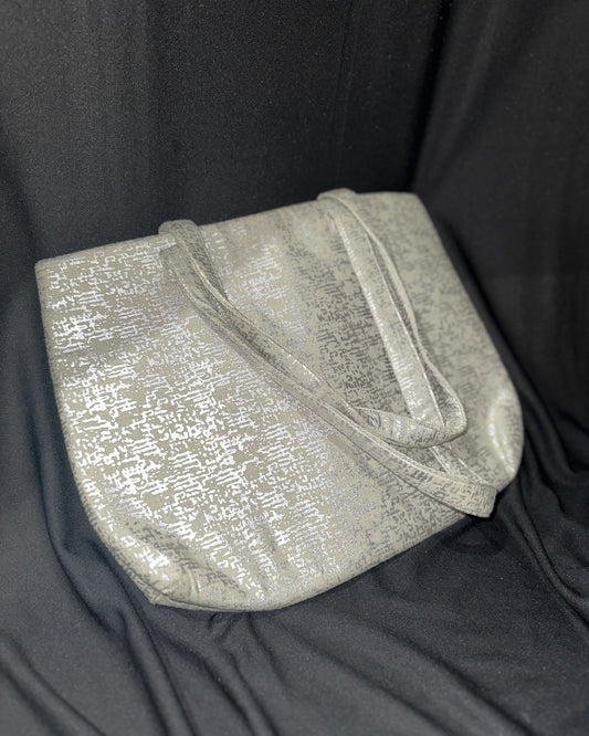 Silver shimmer tote bag