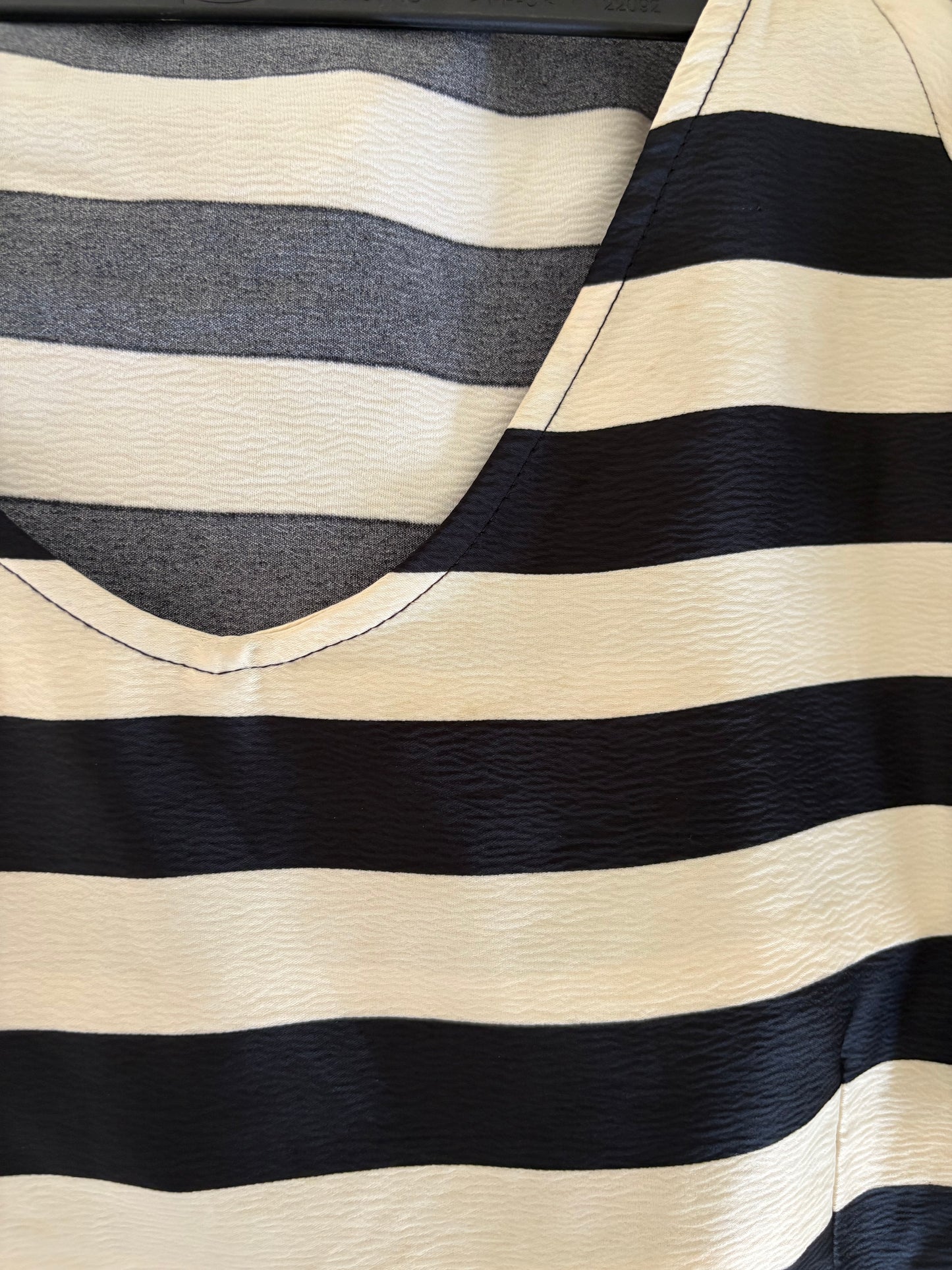 Black and white A-line satin dress