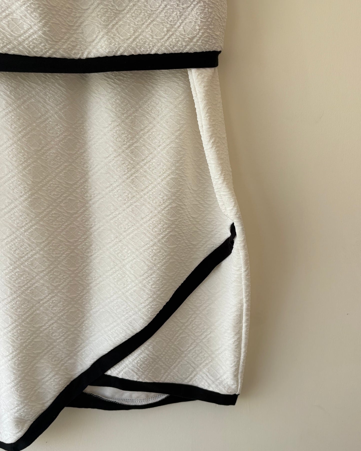 Black and white mini skirt co-ord set