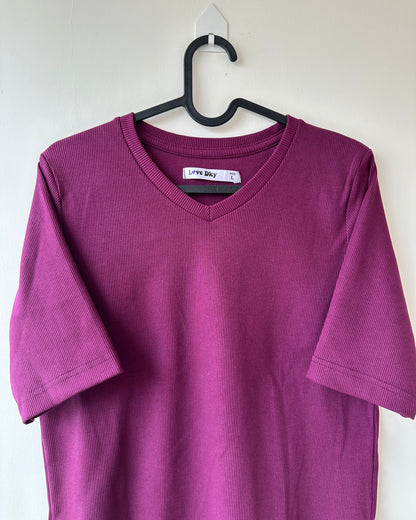 Purple ribbed top
