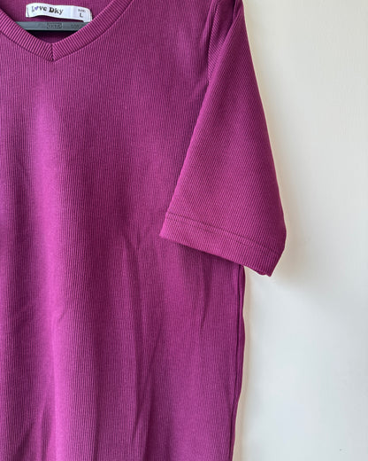 Purple ribbed top