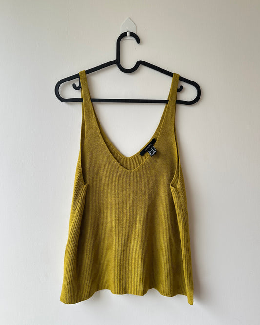 Green knit crop top