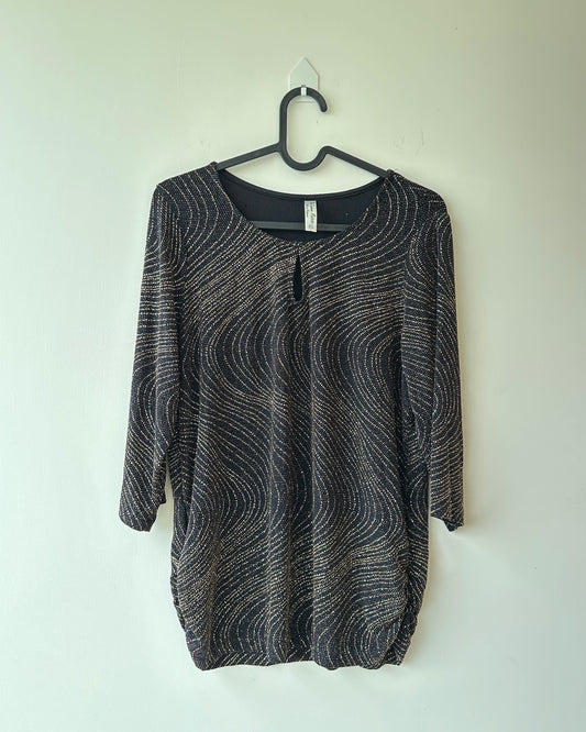 Black and gold shimmer top