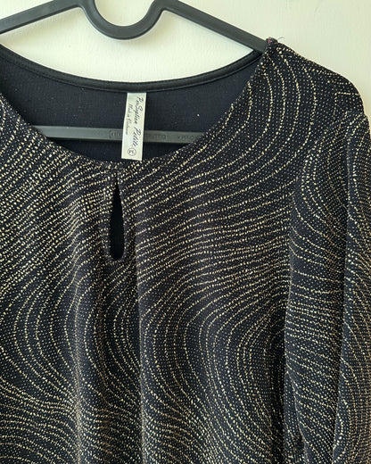 Black and gold shimmer top