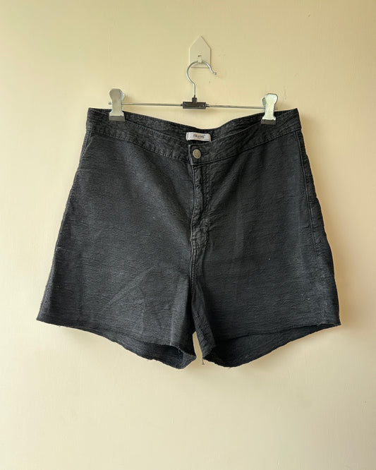 Black denim shorts