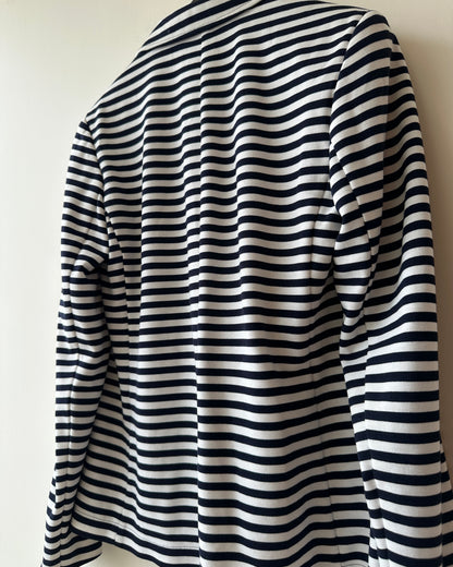 White and blue stripes blazer