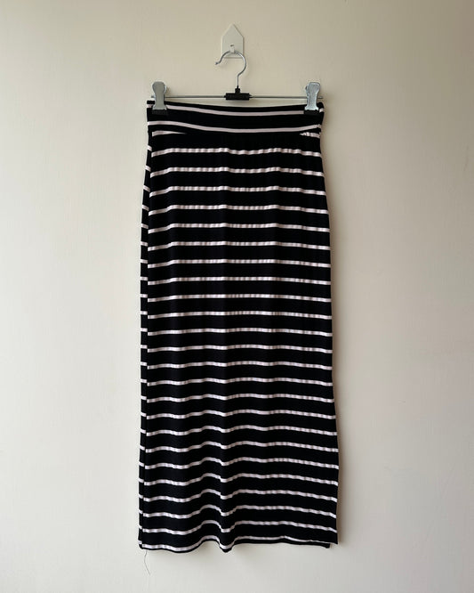 Black striped bodycon skirt