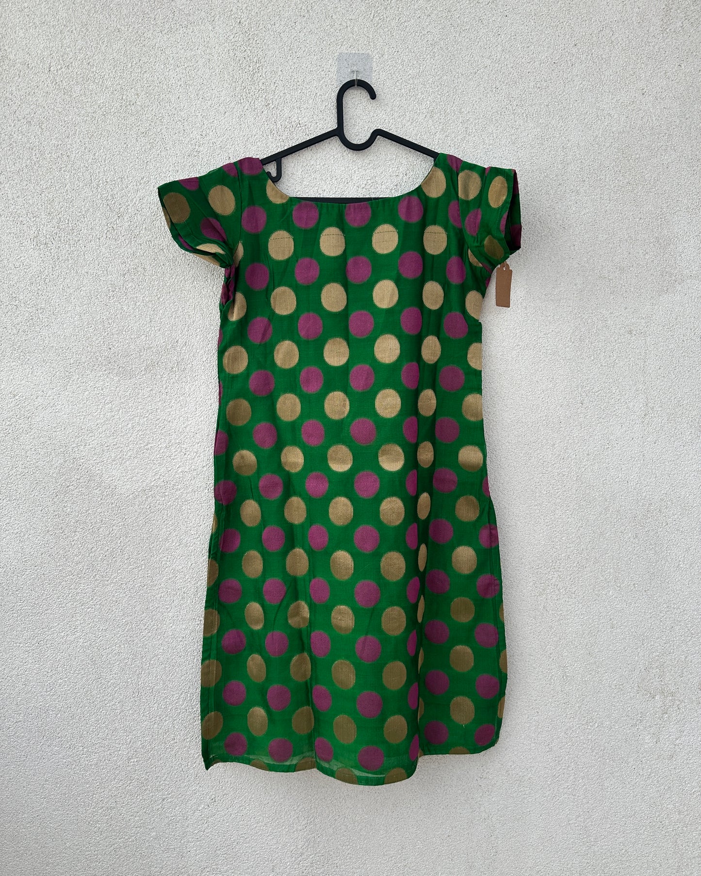 Green silk kurta