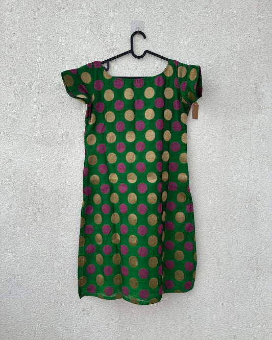 Green silk kurta