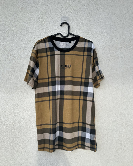 Brown and black chequered T-shirt