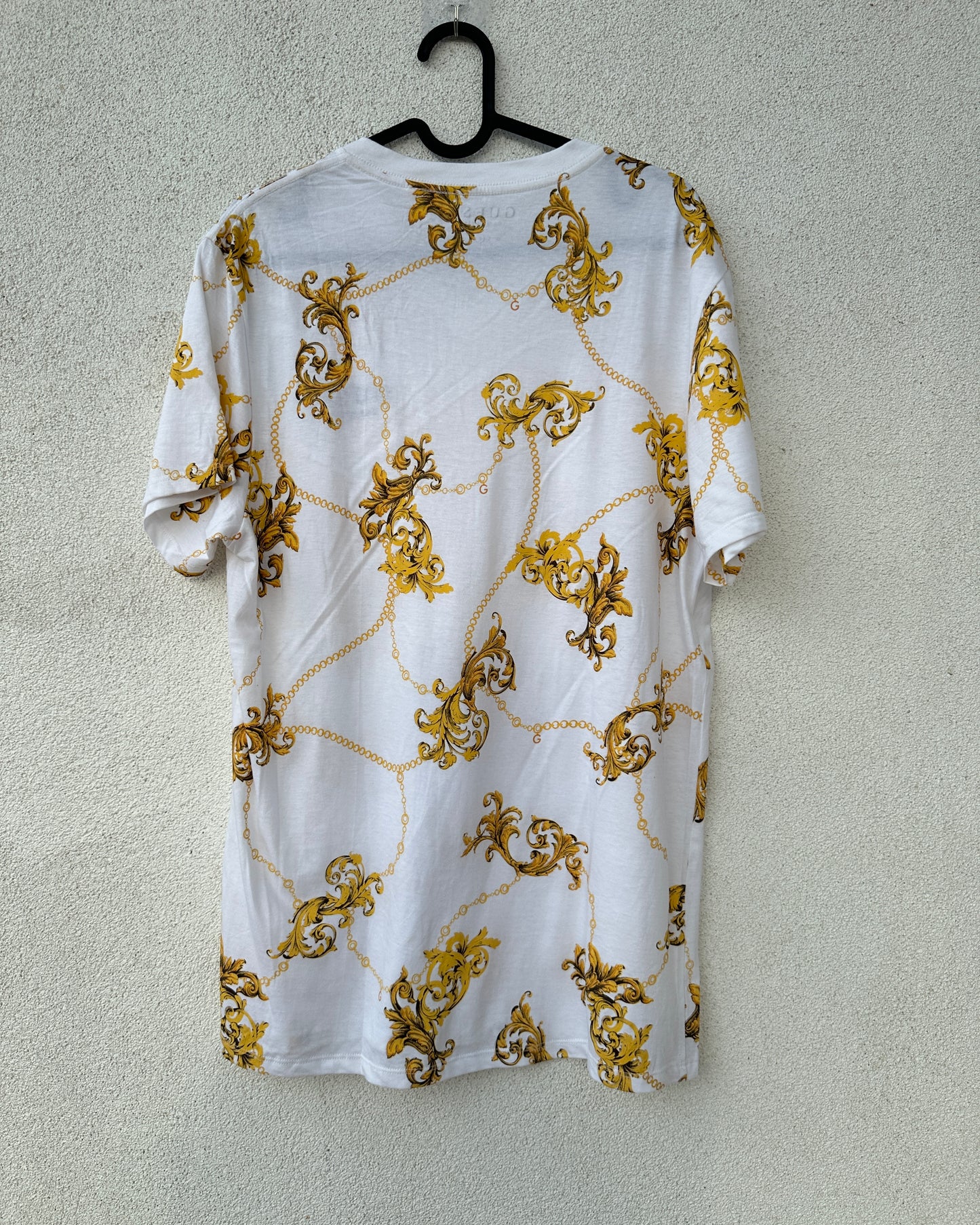 White T shirt with yellow print