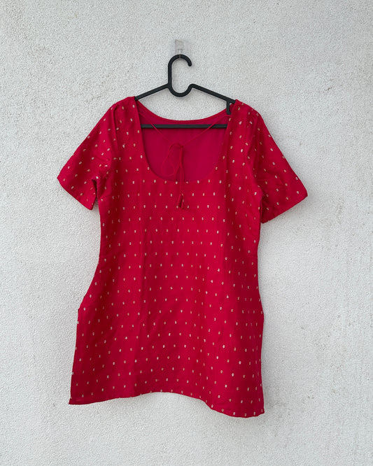 Pink cotton silk kurta