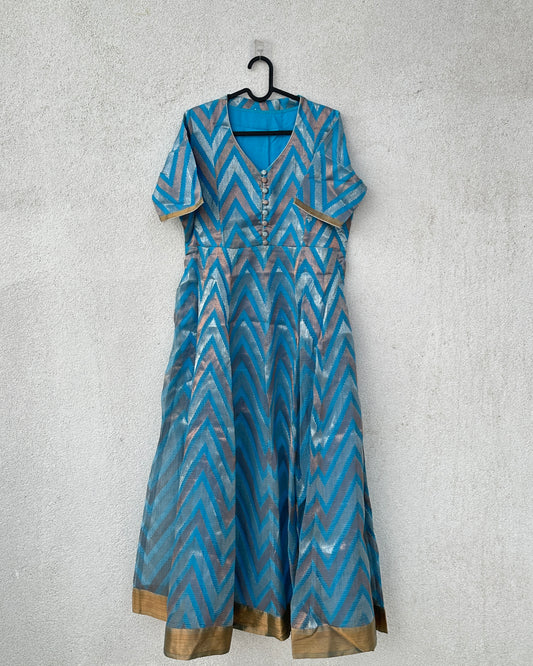 Blue silk kota salwar