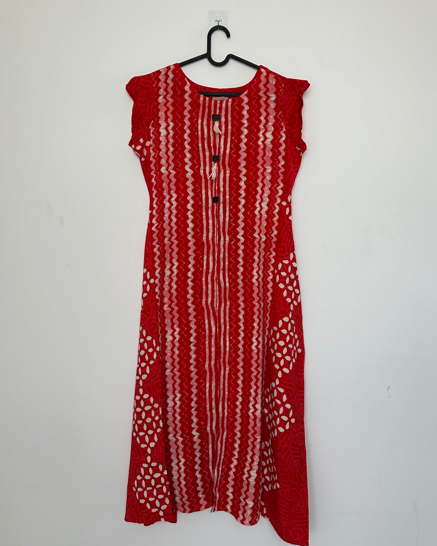 Red tie n dye print kurta