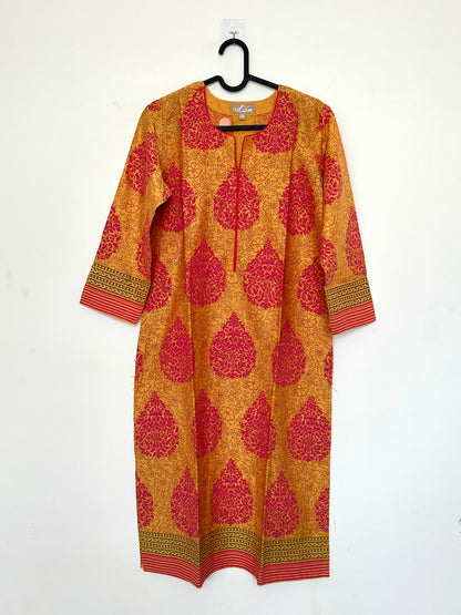 Yellow and pink kurta