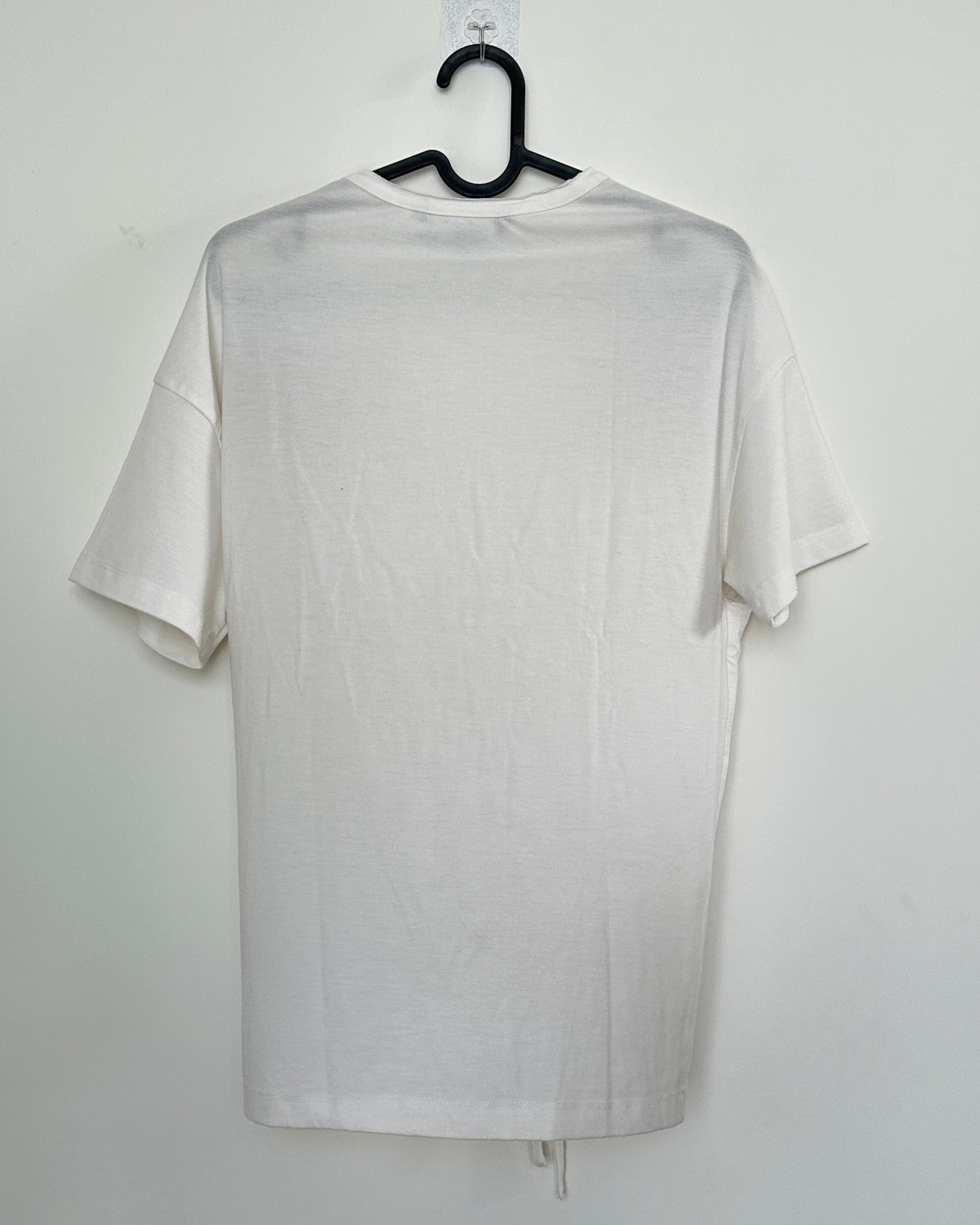 white floral top with string tie up