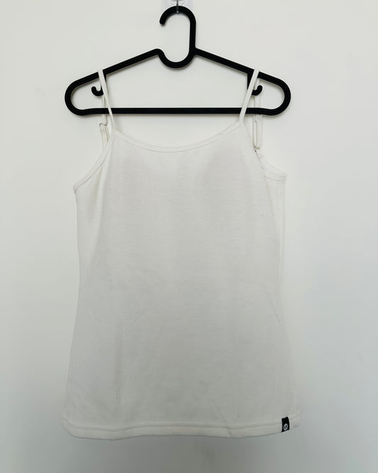 Thermal white bramisole with adjustable straps