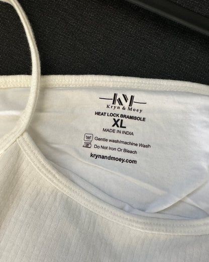 Thermal white bramisole with adjustable straps
