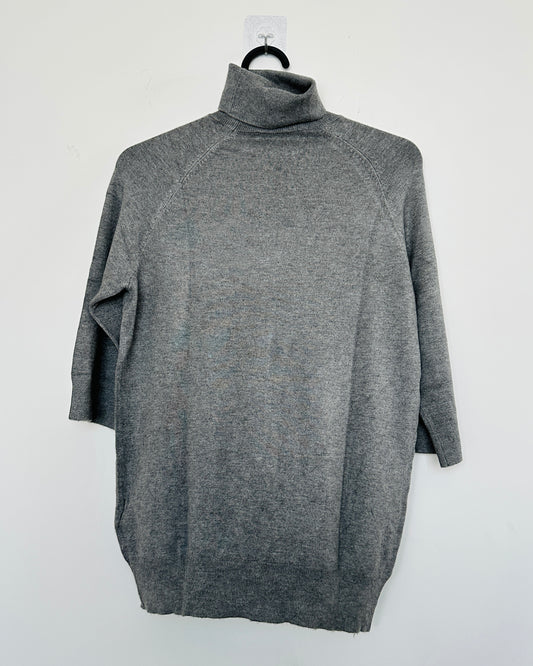 Grey knit turtleneck top