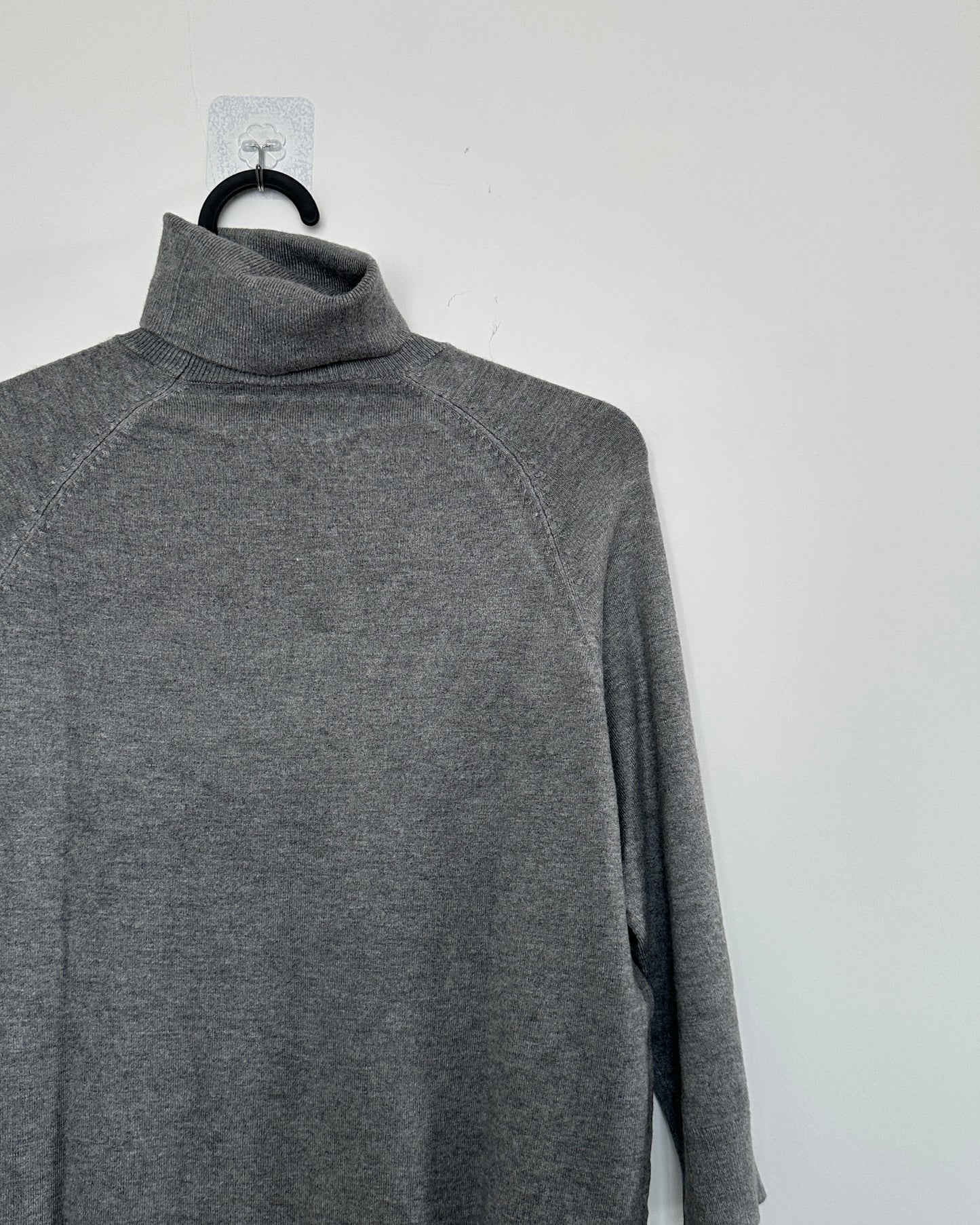 Grey knit turtleneck top