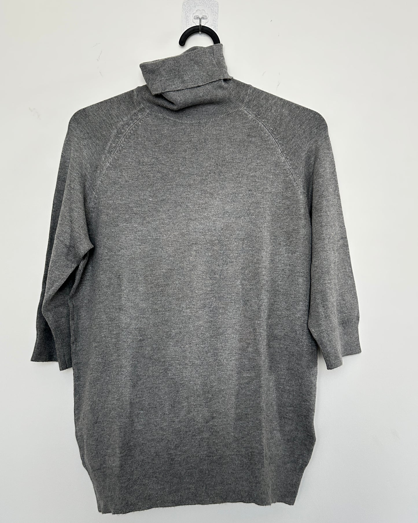 Grey knit turtleneck top