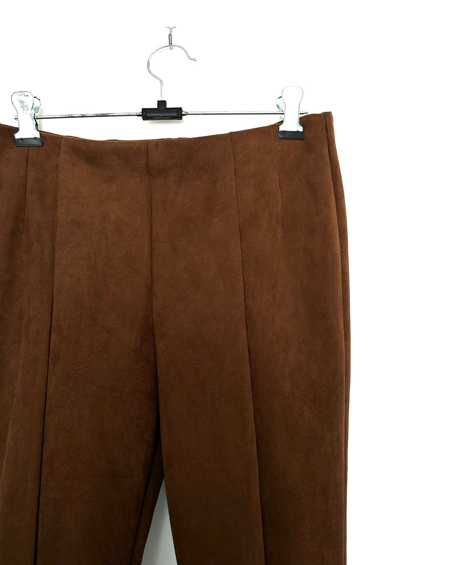 Brown suede finish pants