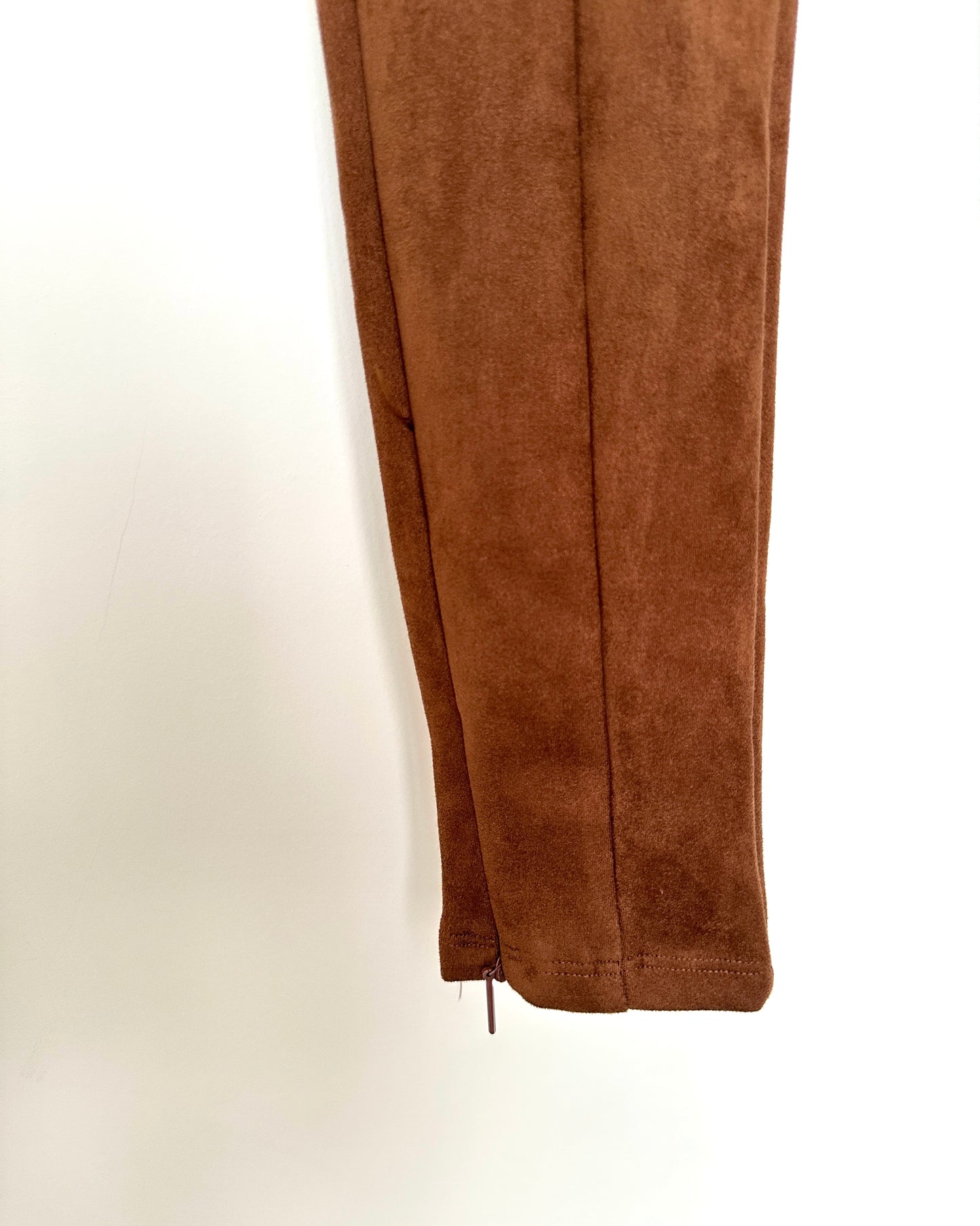 Brown suede finish pants