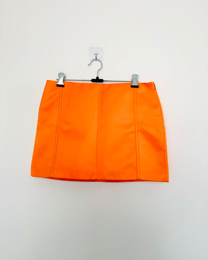 Orange sheath mini skirt